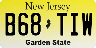 NJ license plate B68TIW