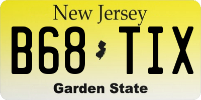 NJ license plate B68TIX
