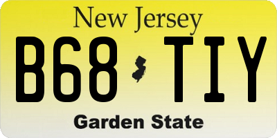 NJ license plate B68TIY