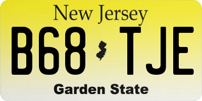 NJ license plate B68TJE