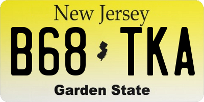NJ license plate B68TKA