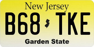 NJ license plate B68TKE