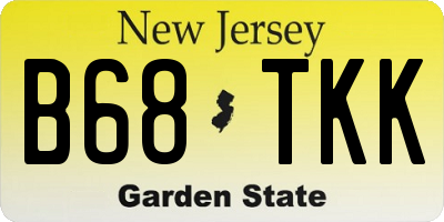 NJ license plate B68TKK