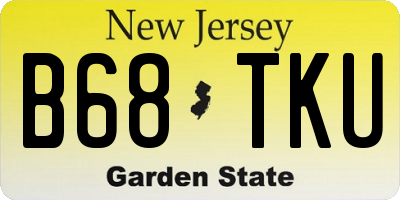 NJ license plate B68TKU