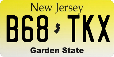 NJ license plate B68TKX