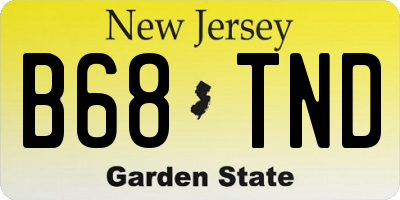 NJ license plate B68TND