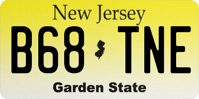 NJ license plate B68TNE