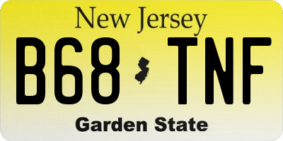 NJ license plate B68TNF