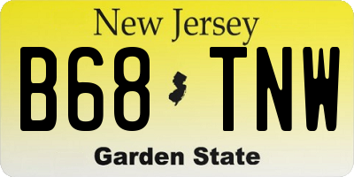 NJ license plate B68TNW