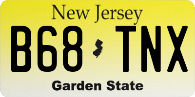 NJ license plate B68TNX