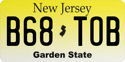 NJ license plate B68TOB