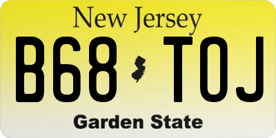 NJ license plate B68TOJ