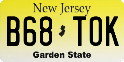 NJ license plate B68TOK