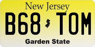 NJ license plate B68TOM