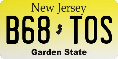NJ license plate B68TOS