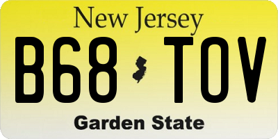 NJ license plate B68TOV