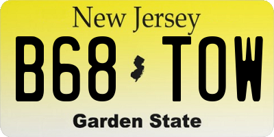 NJ license plate B68TOW