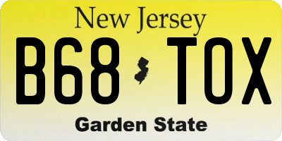 NJ license plate B68TOX