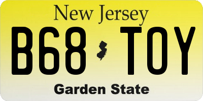 NJ license plate B68TOY