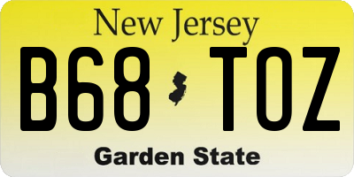 NJ license plate B68TOZ