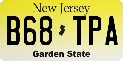 NJ license plate B68TPA