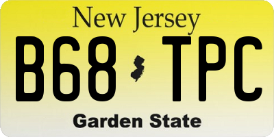 NJ license plate B68TPC