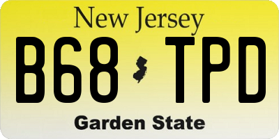 NJ license plate B68TPD