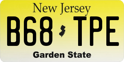 NJ license plate B68TPE