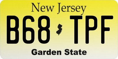 NJ license plate B68TPF