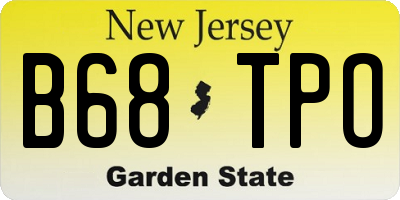 NJ license plate B68TPO