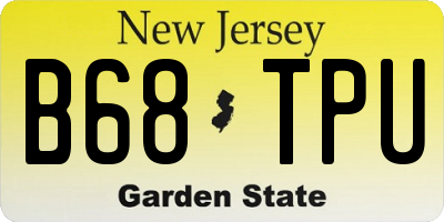 NJ license plate B68TPU
