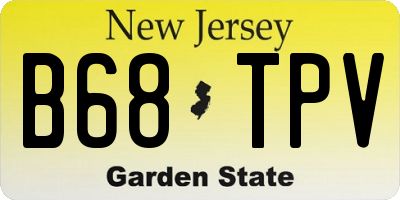 NJ license plate B68TPV