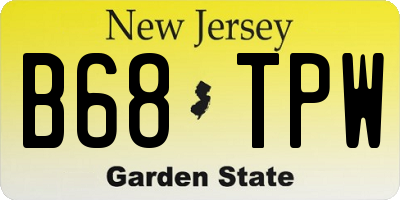 NJ license plate B68TPW