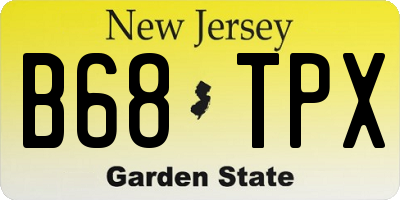 NJ license plate B68TPX