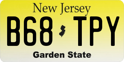 NJ license plate B68TPY