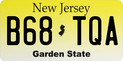 NJ license plate B68TQA