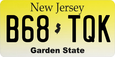 NJ license plate B68TQK
