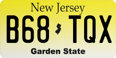 NJ license plate B68TQX