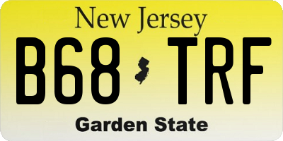 NJ license plate B68TRF