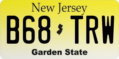 NJ license plate B68TRW