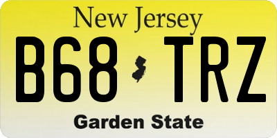 NJ license plate B68TRZ