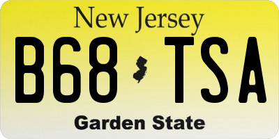 NJ license plate B68TSA