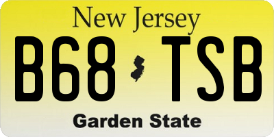 NJ license plate B68TSB