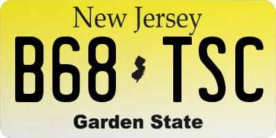NJ license plate B68TSC