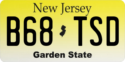 NJ license plate B68TSD