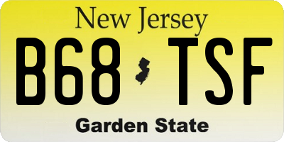 NJ license plate B68TSF