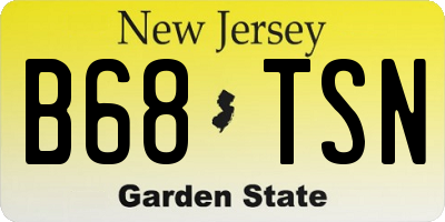 NJ license plate B68TSN