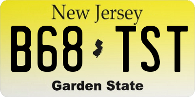 NJ license plate B68TST