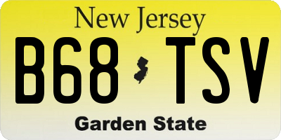 NJ license plate B68TSV
