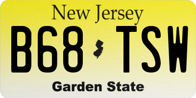 NJ license plate B68TSW